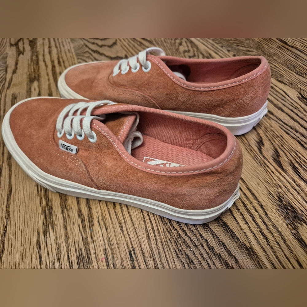 Vans Pig Suede Pink Sneakers with White Laces - Picture 2 of 4